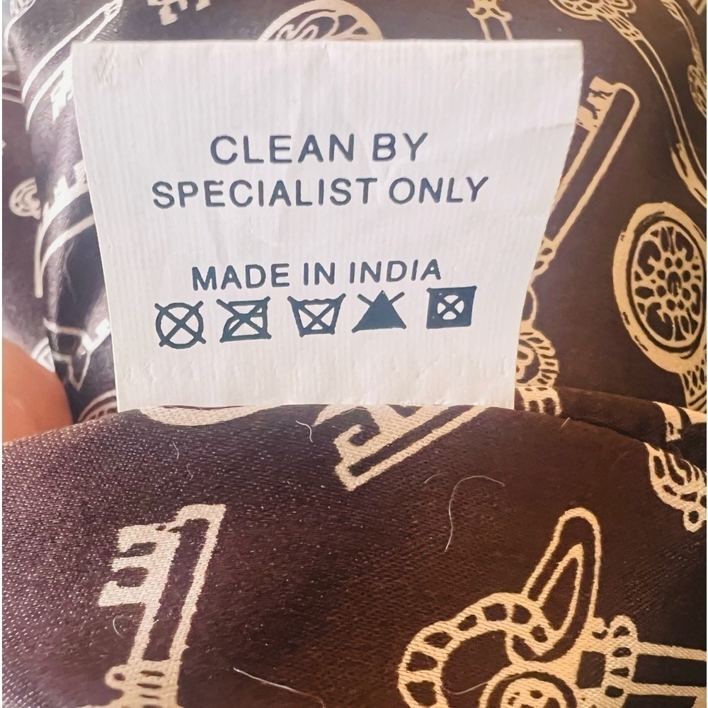 Vintage Blouse, 1970s Brown Graph Print Top Size Small - Picture 5 of 5